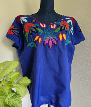 Vintage Royal Blue Top, L - XL