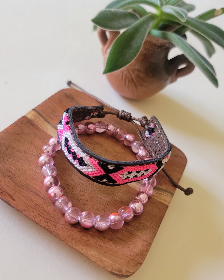 Handwoven Leather Bracelet Set
