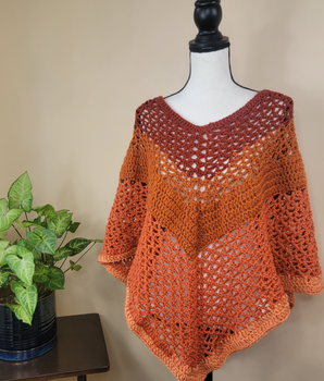 Earth Tones Crochet Poncho