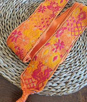 VINTAGE Orange  Mayan Faja