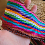 Vintage Rainbow Silky Mayan Sash