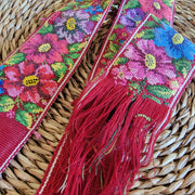 Floral Red Mayan Sash