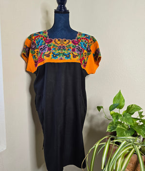 L to XL Upcycled Mayan Huipil Dress