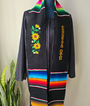 Sunflowers Sarape Graduation Sash