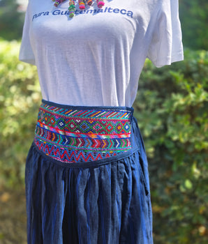 M Upcycled Corte and Huipil Skirt