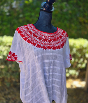 Red Embroidery, Coban Huipil