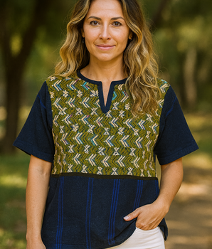 XL Unisex Shirt – Olive and White