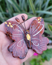SET OF 4 Butterfly Ornaments, Clay Butterfly Decor