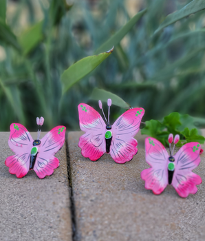 SET OF 3 Butterfly Ornaments, Clay Butterfly Decor