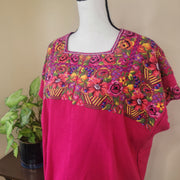 Large to 4X - Chimaltenango Pink Huipil