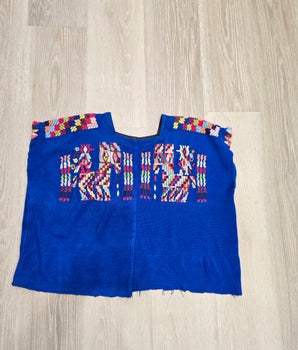 Blue Chajul Huipil - Vintage L to 1X