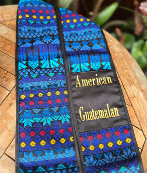 Blue AMERICAN GUATEMALAN Graduation Sash – Saviaguate display picture 2