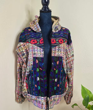 Blue Huipil Jacket - Large