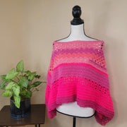 Pink Crochet Poncho