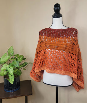 Earth Tones Crochet Poncho