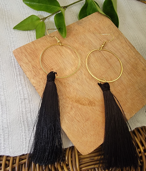 Black Tassel Earrings