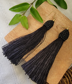 Black Tassel Earrings