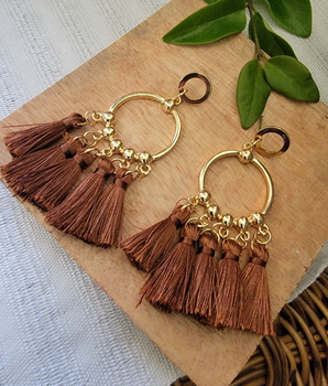 Brown Tassels Earrings