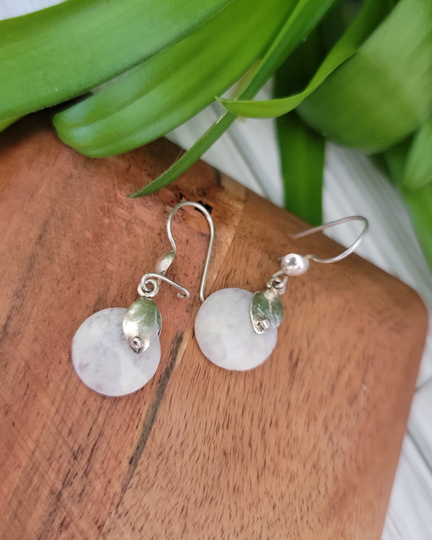 Silver & Lilac Jade Earrings
