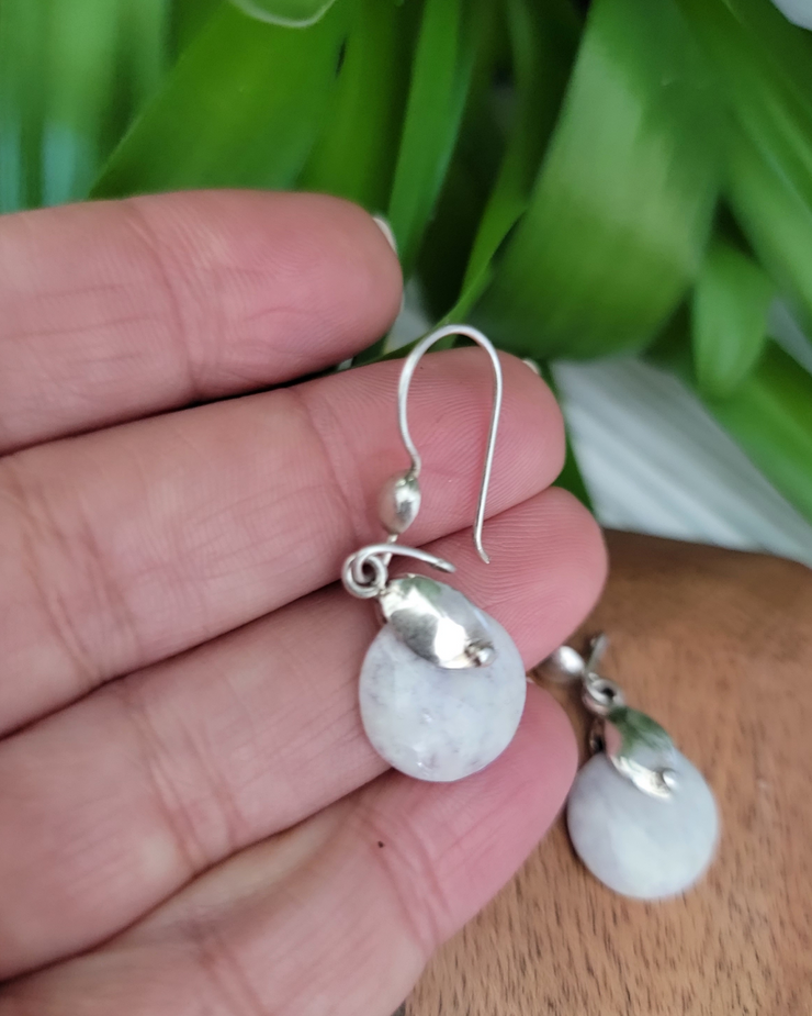 Silver & Lilac Jade Earrings
